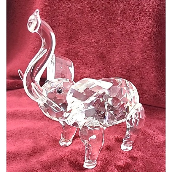 VTG Shannon Crystal Ireland Faceted Clear Crystal 6" Elephant Trunk Up-EXCELLENT - Picture 2 of 13